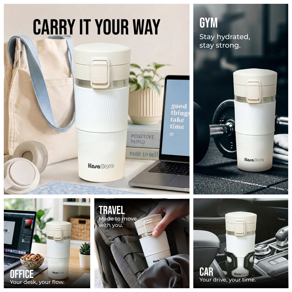 KasaCore 380ml Leak-Proof Insulated Travel Mug