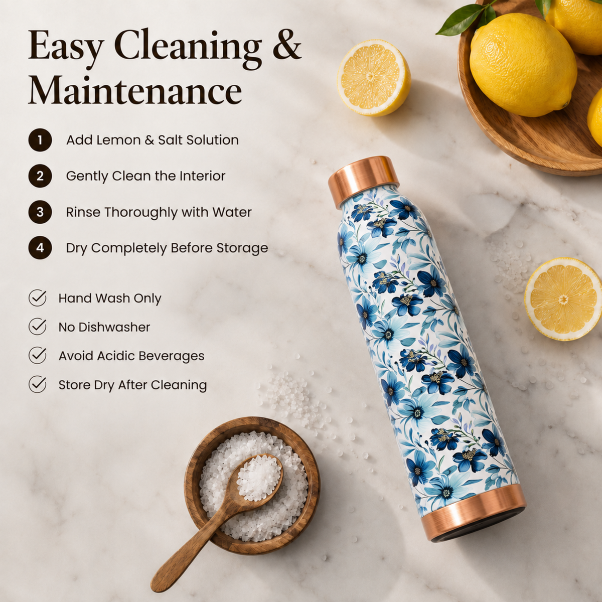 KasaCore Pure Copper Bottle 950ml – Leakproof