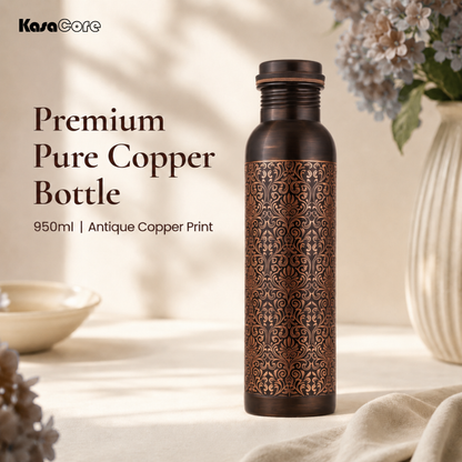 KasaCore Engraved Copper Bottle 950ml – Leakproof
