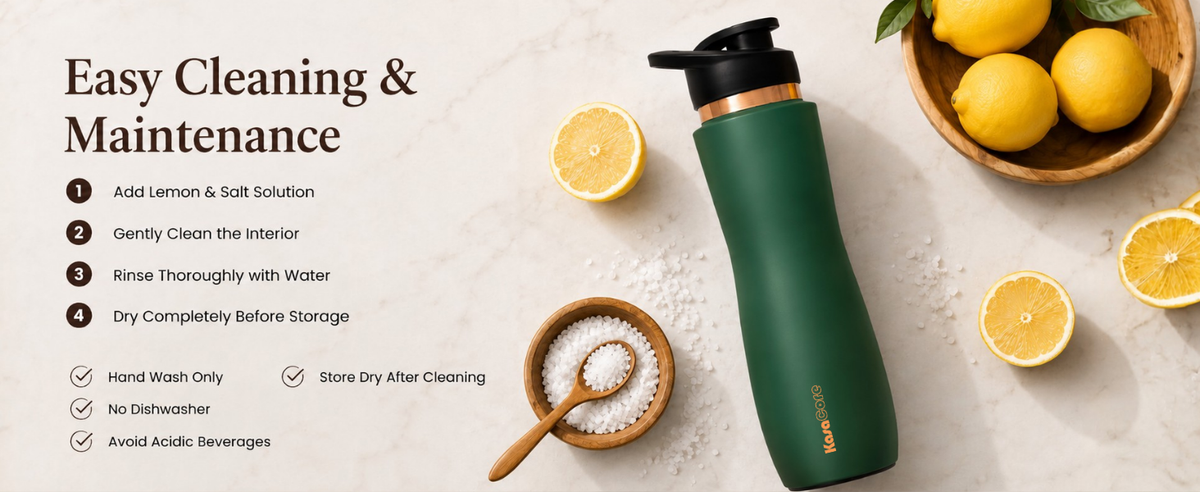 KasaCore Green Matte Copper Sipper 750ml – Flip Top detail 7