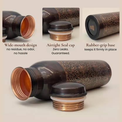 KasaCore Engraved Copper Bottle 950ml – Leakproof