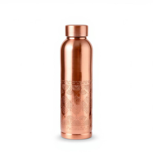 KasaCore Handcrafted Engraved Copper Bottle 950ml