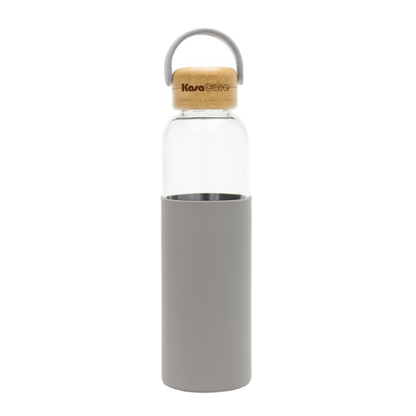 KasaCore Borosilicate Glass Bottle 500ml – Grey Sleeve