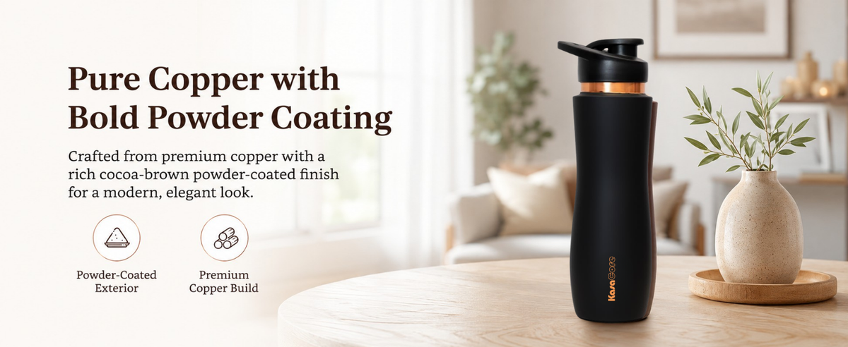 KasaCore Black Matte Copper Sipper 750ml – Flip Top detail 5