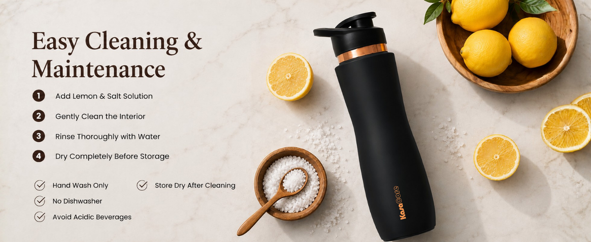 KasaCore Black Matte Copper Sipper 750ml – Flip Top detail 7