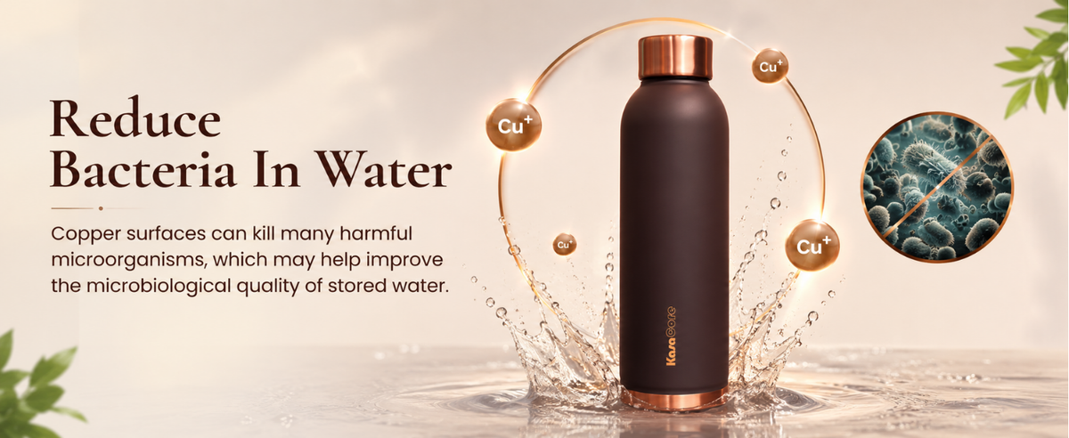 KasaCore 950ml Pure Copper Water Bottle – Leak-Proof Ayurvedic Copper Flask with Wide Mouth & Rubber Base for Gym, Office & Travel detail 2