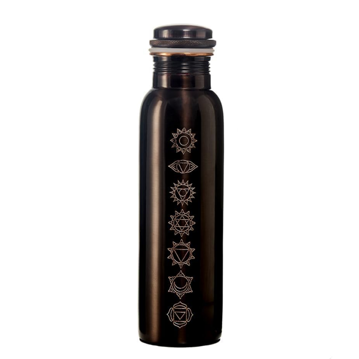 KasaCore 950ml Pure Copper Bottle | Antique Chakra Print
