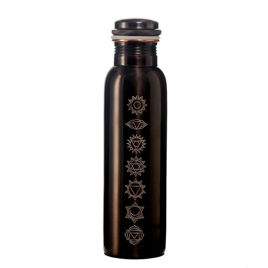KasaCore 950ml Pure Copper Bottle | Antique Chakra Print