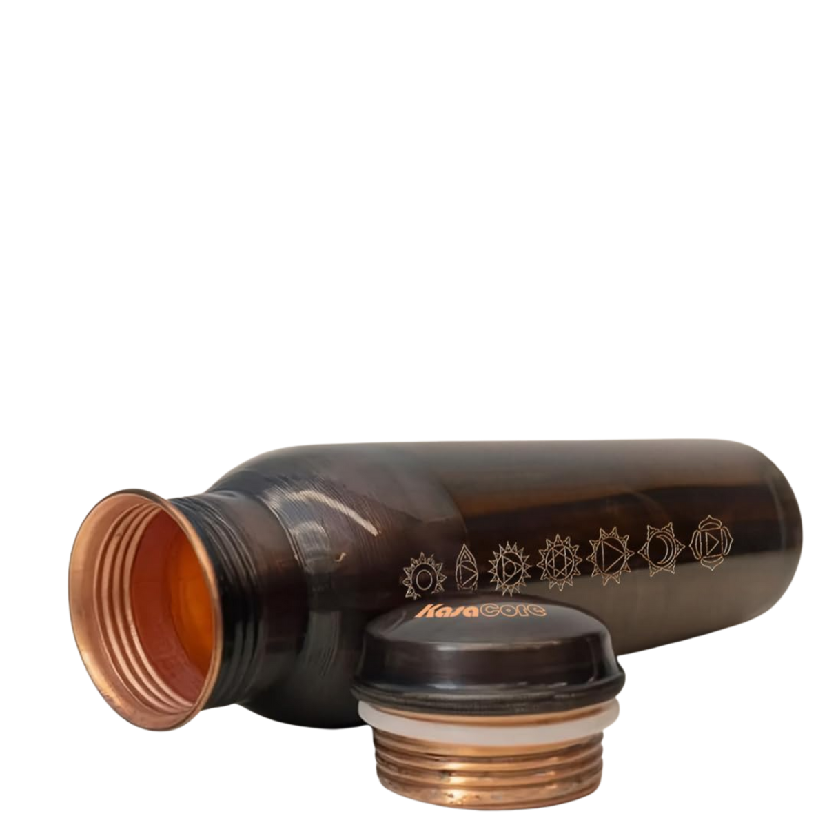 KasaCore 950ml Pure Copper Bottle | Antique Chakra Print