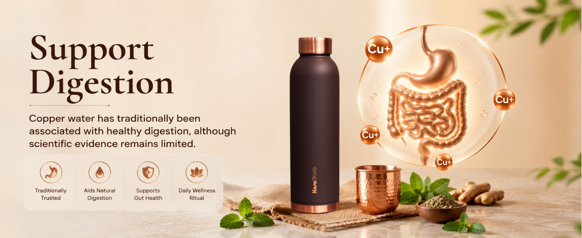 KasaCore 950ml Pure Copper Water Bottle – Leak-Proof Ayurvedic Copper Flask with Wide Mouth & Rubber Base for Gym, Office & Travel detail 4