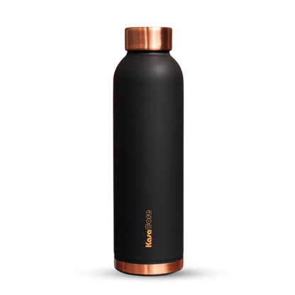 KasaCore 950ml Pure Copper Water Bottle – Leak-Proof Ayurvedic Copper Flask with Wide Mouth & Rubber Base for Gym, Office & Travel