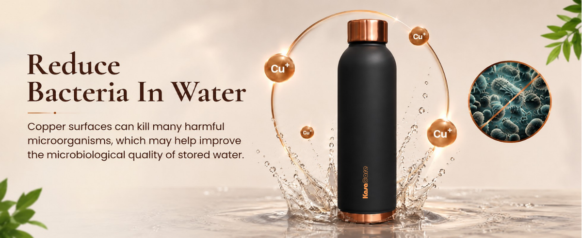 KasaCore 950ml Pure Copper Water Bottle – Leak-Proof Ayurvedic Copper Flask with Wide Mouth & Rubber Base for Gym, Office & Travel detail 2