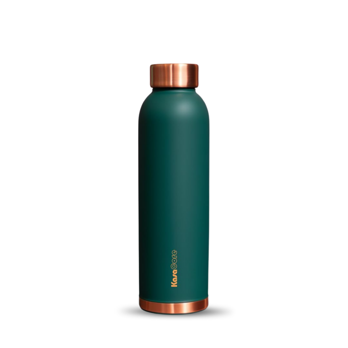 KasaCore 950ml Pure Copper Water Bottle – Leak-Proof Ayurvedic Copper Flask with Wide Mouth & Rubber Base for Gym, Office & Travel