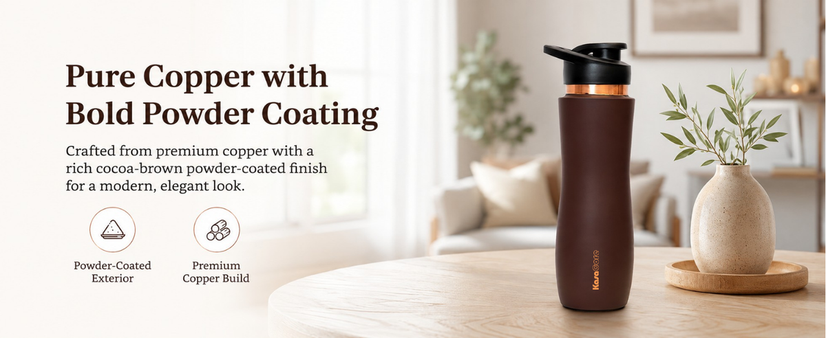 KasaCore Brown Matte Copper Sipper 750ml – Flip Top detail 5