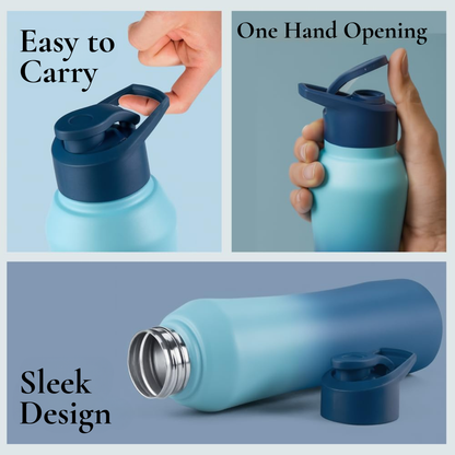 KasaCore 1L Stainless Steel Sipper Bottle for Gym & Work
