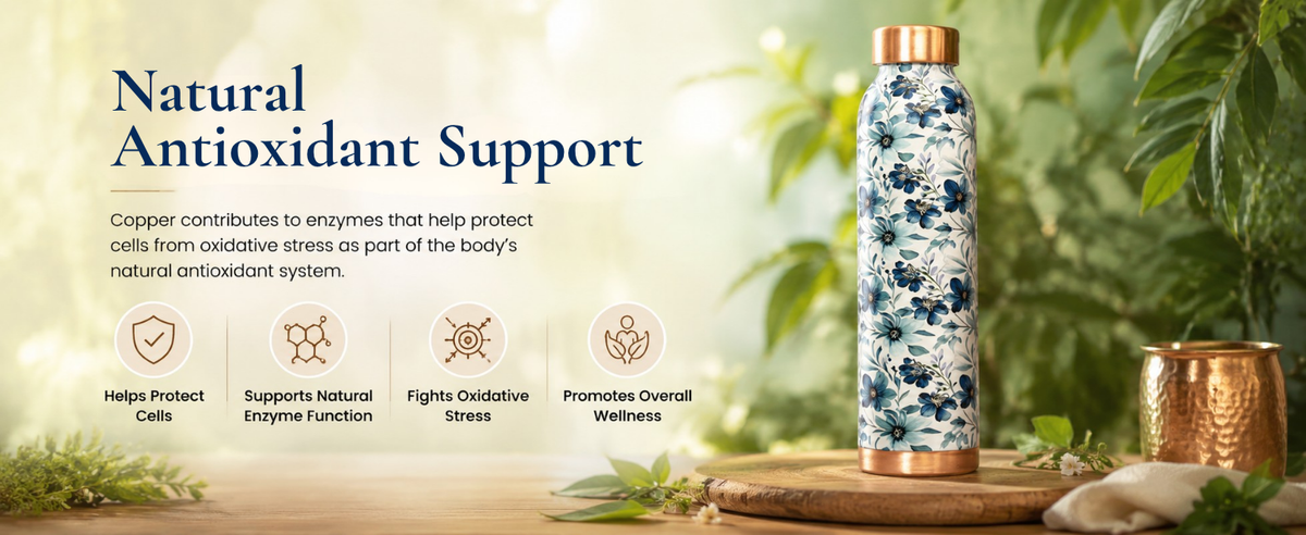 KasaCore Pure Copper Bottle 950ml – Leakproof detail 5