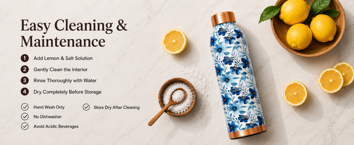 KasaCore Pure Copper Bottle 950ml – Leakproof detail 6