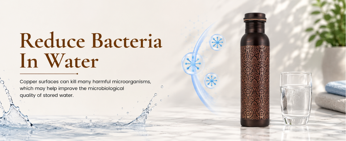 KasaCore Engraved Copper Bottle 950ml – Leakproof detail 4