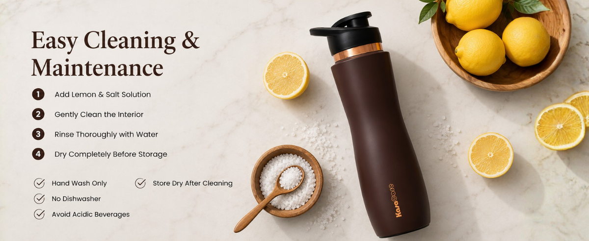 KasaCore Brown Matte Copper Sipper 750ml – Flip Top detail 7