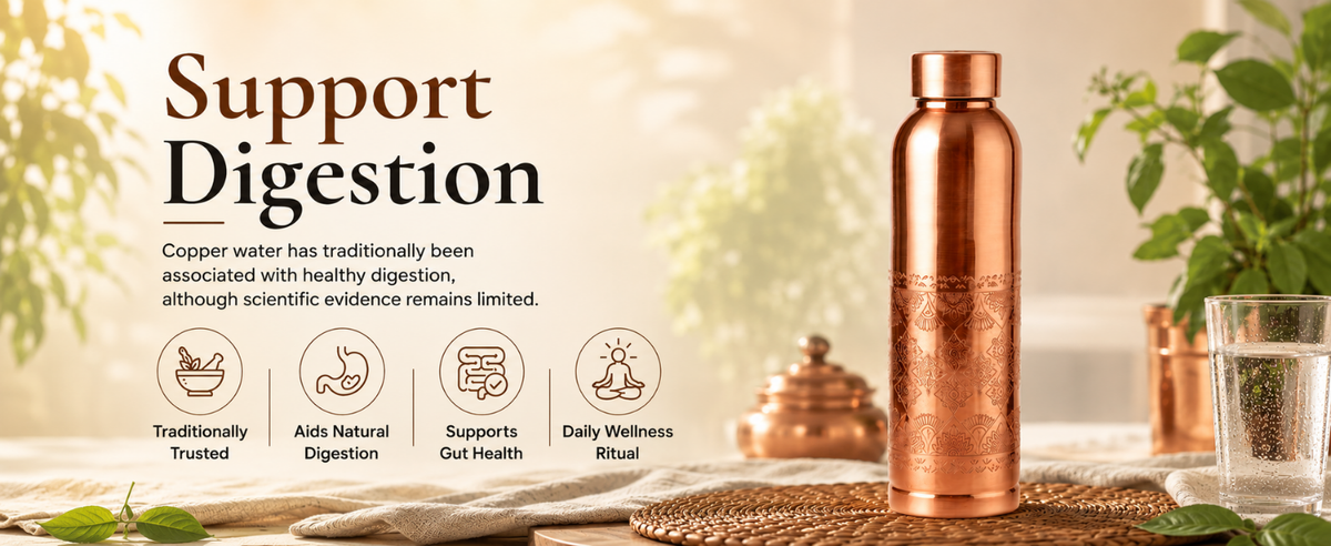 KasaCore Handcrafted Engraved Copper Bottle 950ml detail 3