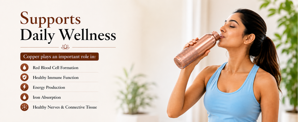 KasaCore Handcrafted Engraved Copper Bottle 950ml detail 4