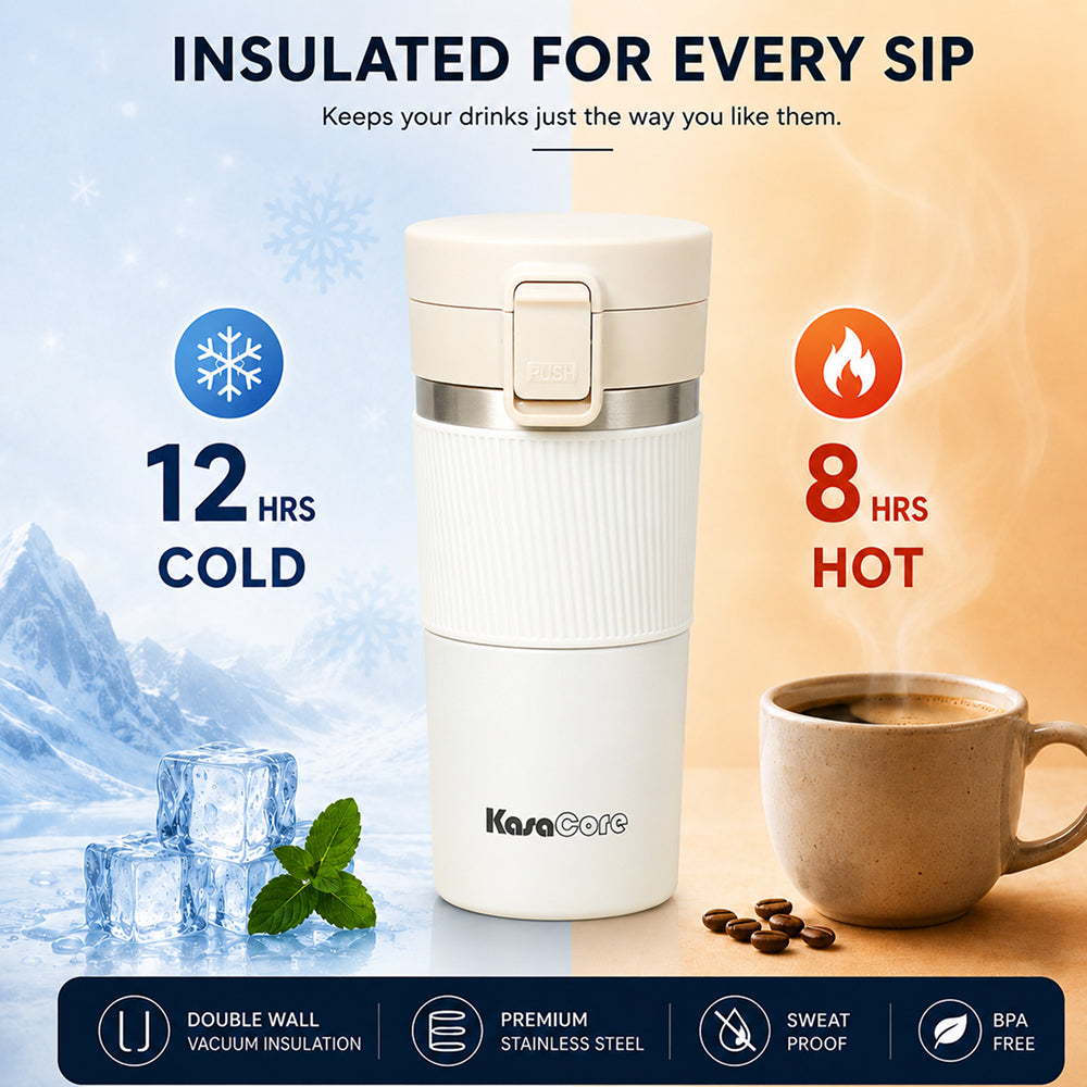 KasaCore 380ml Leak-Proof Insulated  Travel Mug