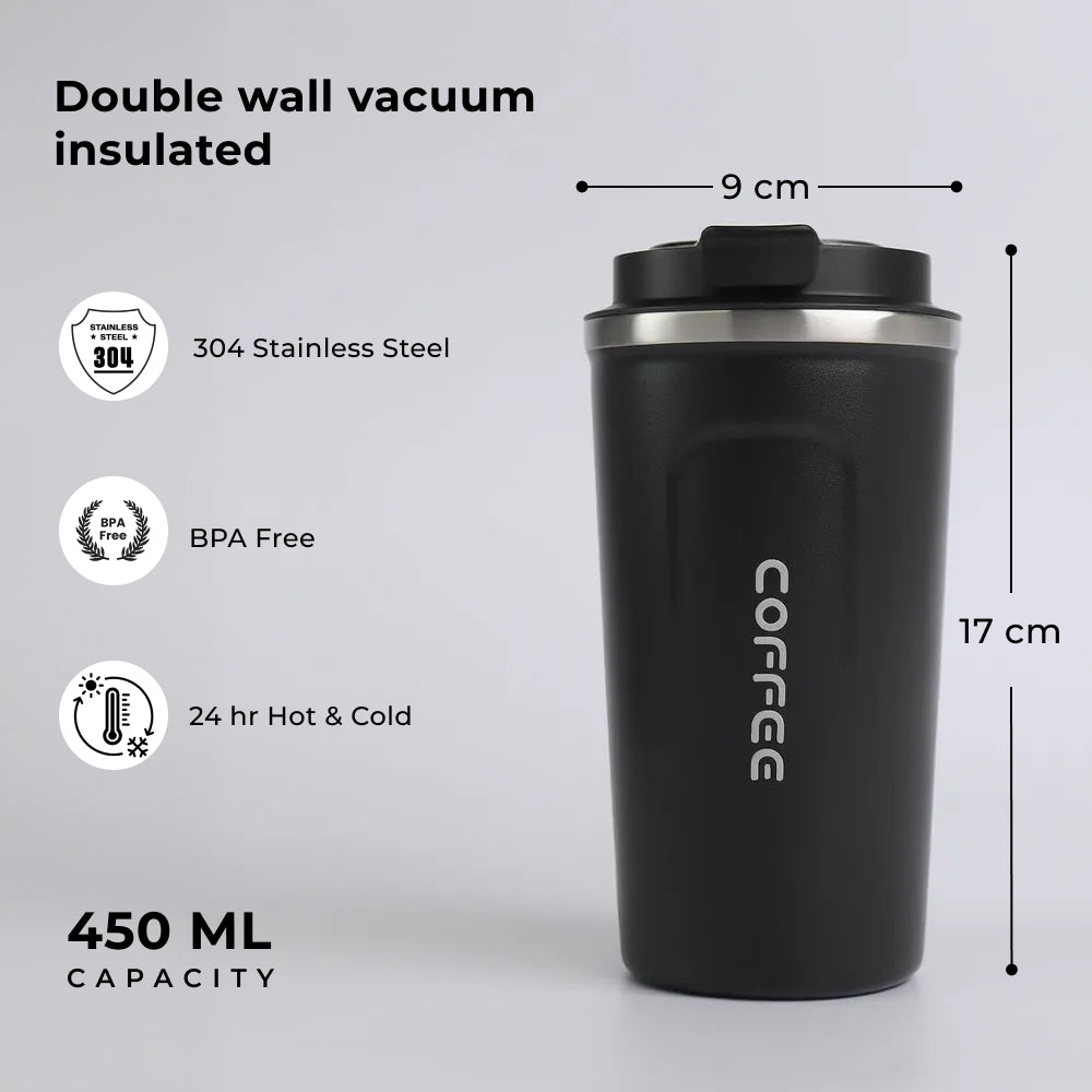 Coffee Tumbler - Double Wall Vacuum Insulated 450ml