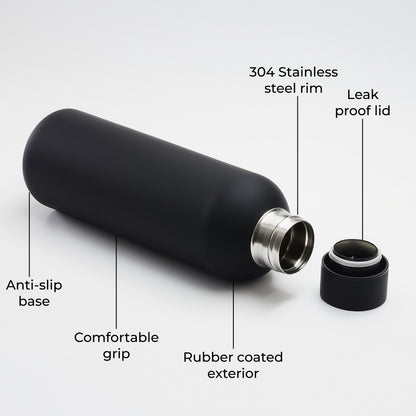 Rubber Coated Insulated Water Bottle 500ml