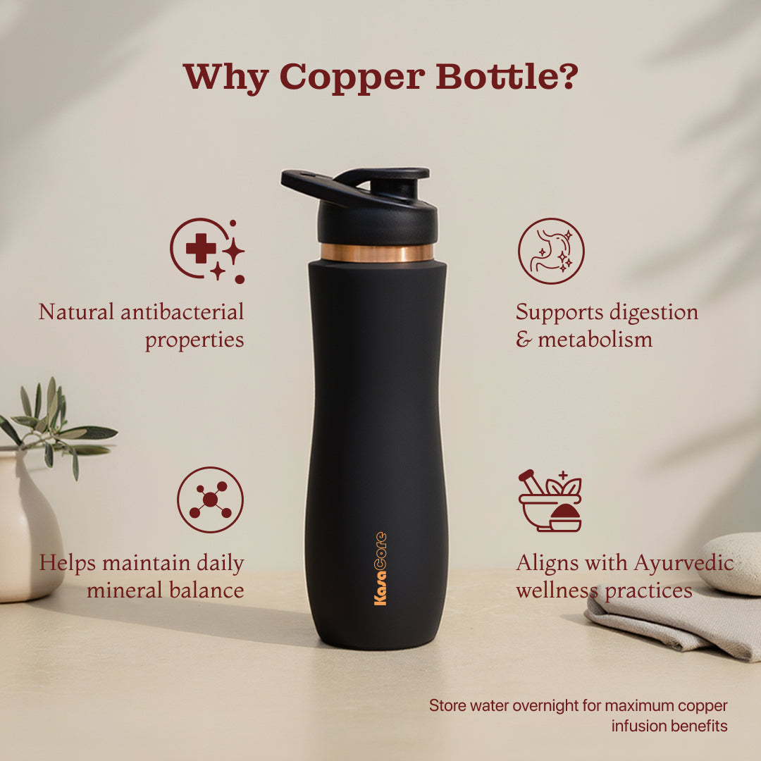 KasaCore Copper Sipper Bottle – 750ml