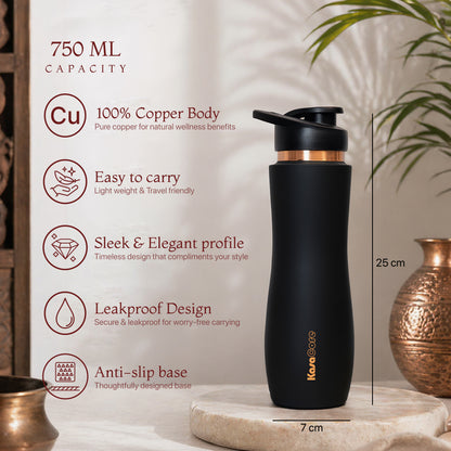 KasaCore Copper Sipper Bottle – 750ml
