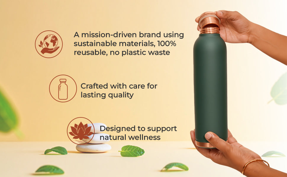 KasaCore Copper Water Bottle – 950ml detail 5