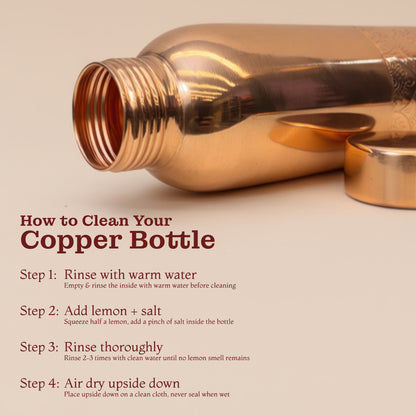 KasaCore Copper Engraved Mandala Water Bottle – 950ml