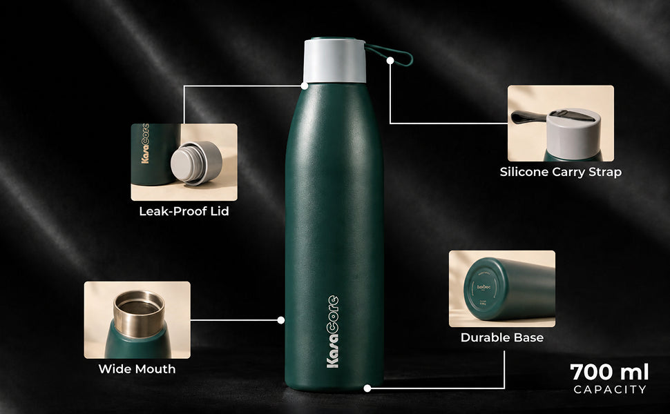 KasaCore Double Wall Steel Bottle – 24h Cold & Hot Flask detail 2