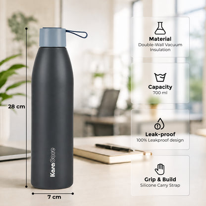 KasaCore Double Wall Steel Bottle – 24h Cold & Hot Flask