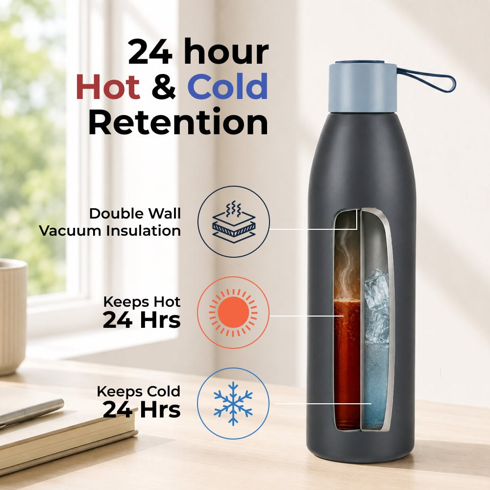 KasaCore Double Wall Steel Bottle – 24h Cold & Hot Flask