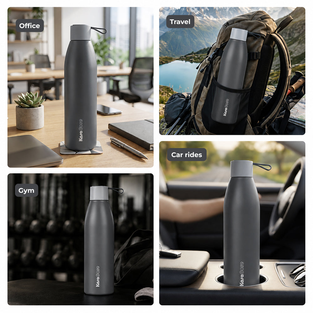 KasaCore Double Wall Steel Bottle – 24h Cold & Hot Flask