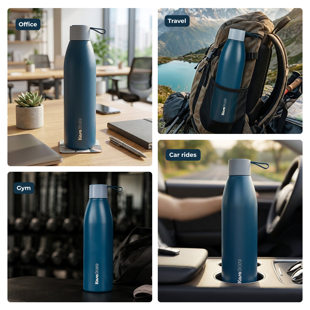 KasaCore Double Wall Steel Bottle – 24h Cold & Hot Flask