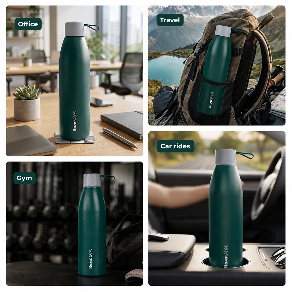 KasaCore Double Wall Steel Bottle – 24h Cold & Hot Flask