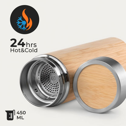 Bamboo Bottle - Double Wall Vacuum Insulated 450ml