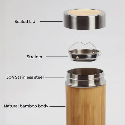 Bamboo Bottle - Double Wall Vacuum Insulated 450ml