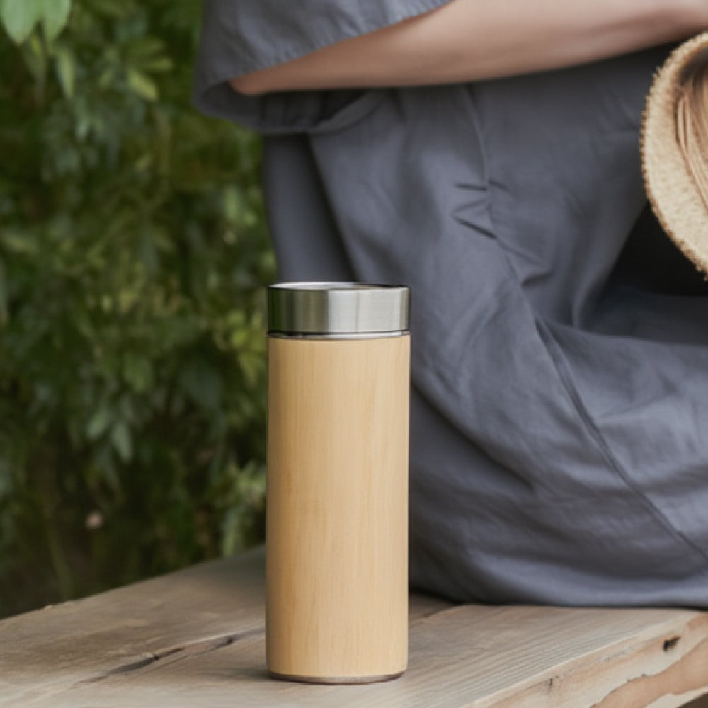 Bamboo Bottle - Double Wall Vacuum Insulated 450ml