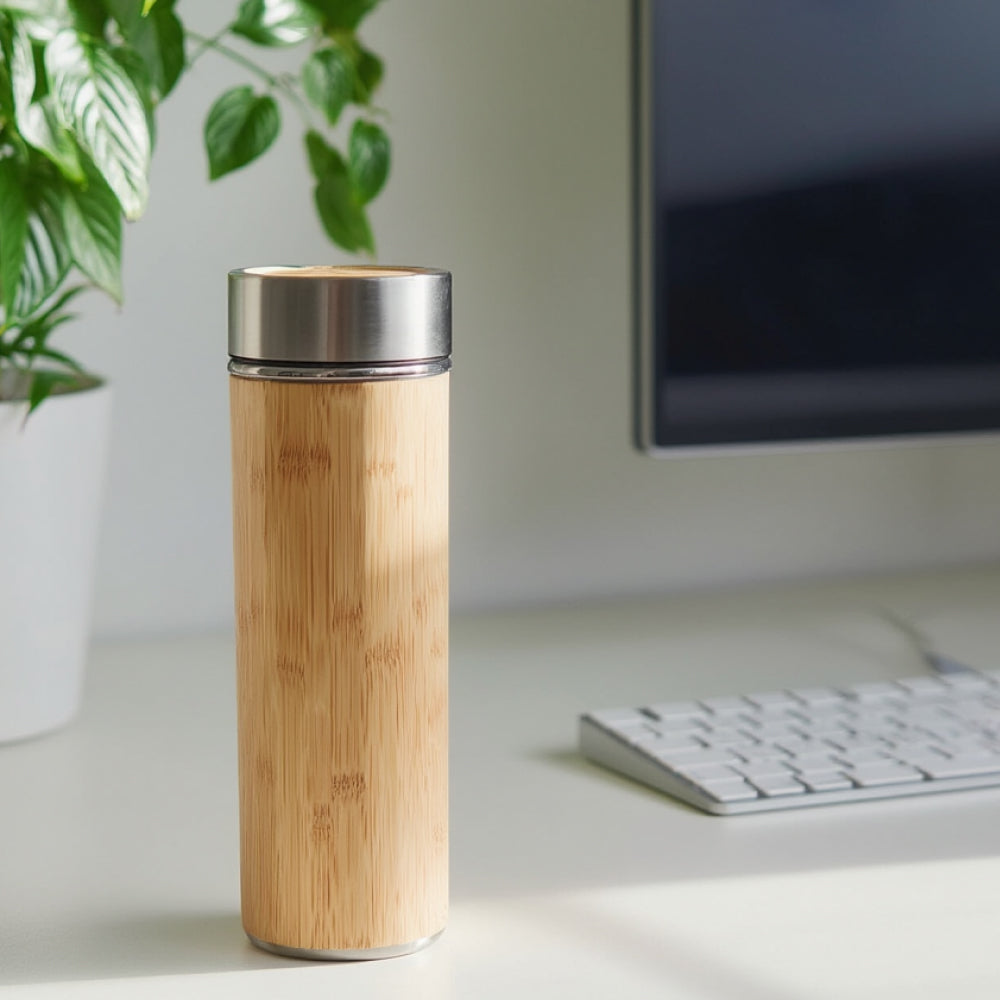 Bamboo Bottle - Double Wall Vacuum Insulated 450ml