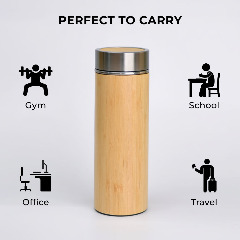 Bamboo Bottle - Double Wall Vacuum Insulated 450ml