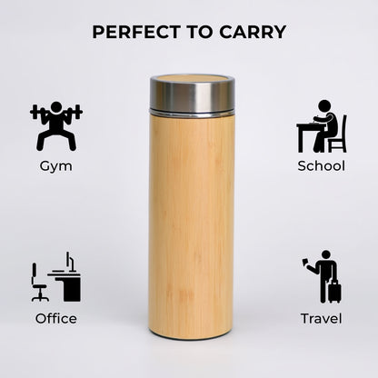 Bamboo Bottle - Double Wall Vacuum Insulated 450ml