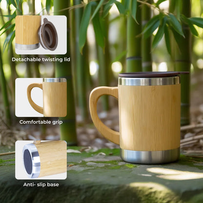 Bamboo Coffee Mug - Double Wall Vacuum Insulated 300ml