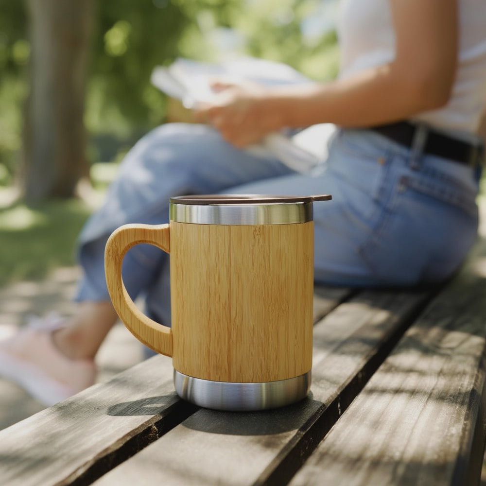 Bamboo Coffee Mug - Double Wall Vacuum Insulated 300ml
