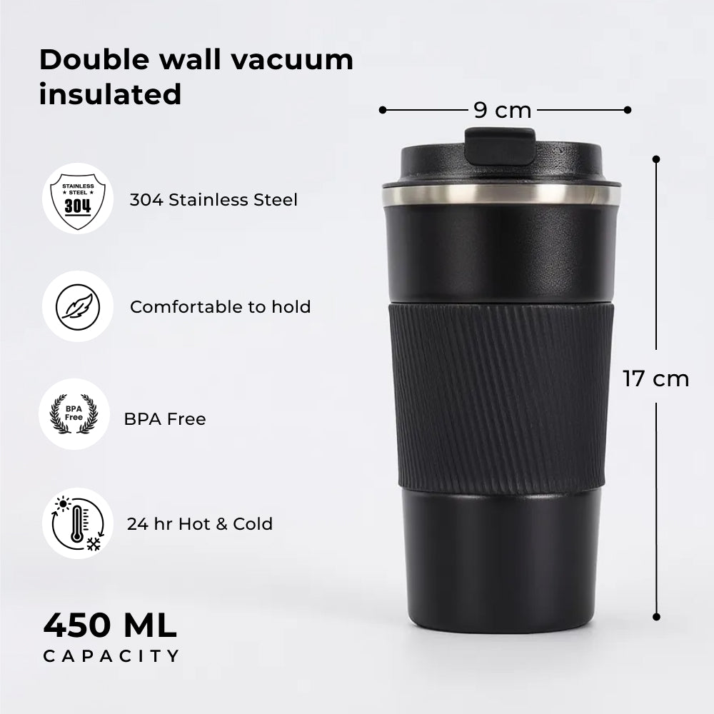 Travel Tumbler - Double Wall Vacuum Insulated 450ml