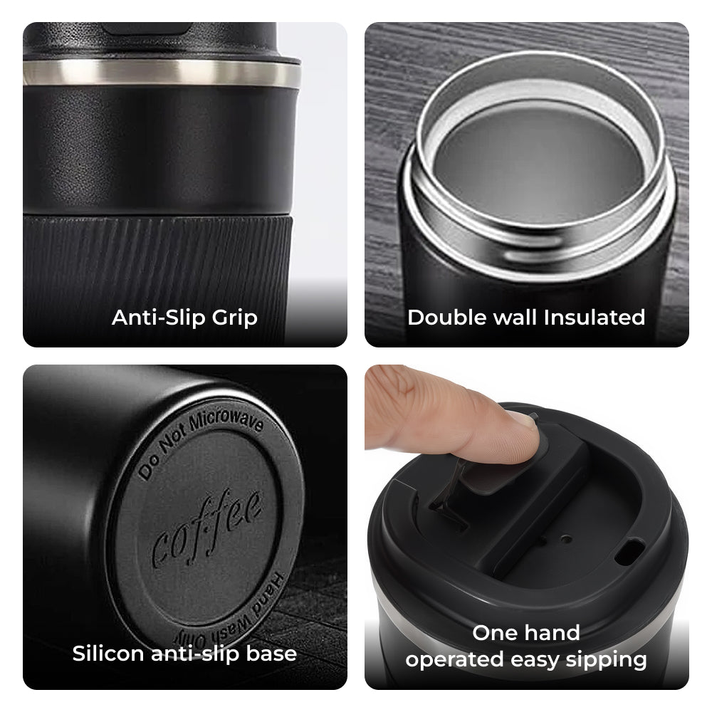 KasaCore 450ml Insulated Travel Tumbler with Silicone Grip