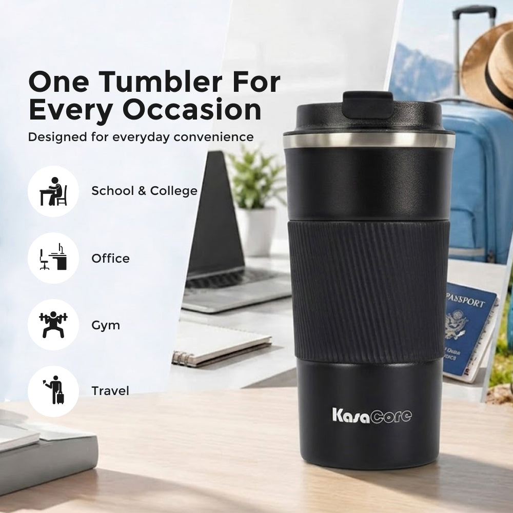 KasaCore 450ml Insulated Travel Tumbler with Silicone Grip