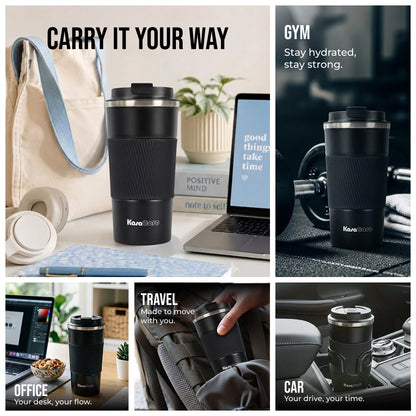 KasaCore 450ml Insulated Travel Tumbler with Silicone Grip